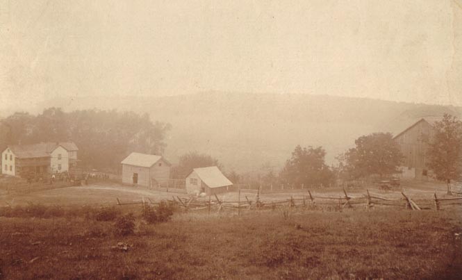 Fred Riser home farm from the hill