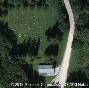 Birds-eye of Mt. Hope cemetery. Courtesy of Bing.com