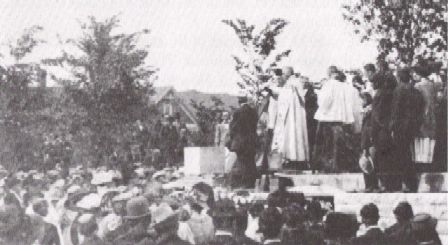 Laying the cornerstone ca1910, St. Joseph's Catholic church