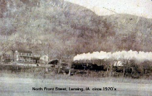 North Front St., Lansing. Dikeman house left background. ca1920's