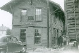 Postville train depot, 1956