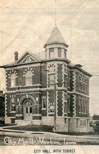 Waukon City Hall, with turret, undated