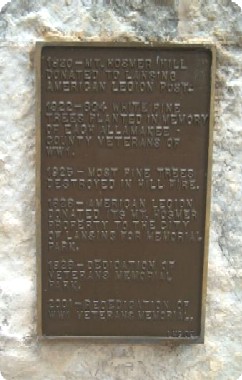 Tablet on the right with history of the memorial