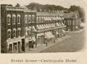 Street Scene - Centrolpolis Hotel, Colfax, Iowa