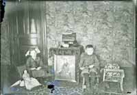 Two Children with Female Photo/Painting, Poplar, Iowa