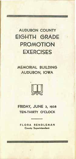 Audubon County 8th Grade Promotion Exercises, June 1938