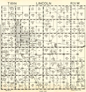 1934 map of Lincoln Township