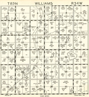 1934 map of Williams Township