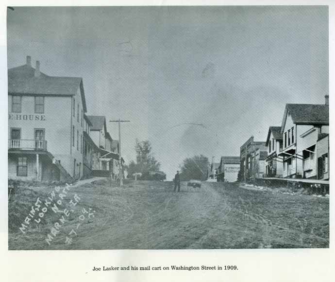 Washington Street, Joe Lasker Mail Cart 1909