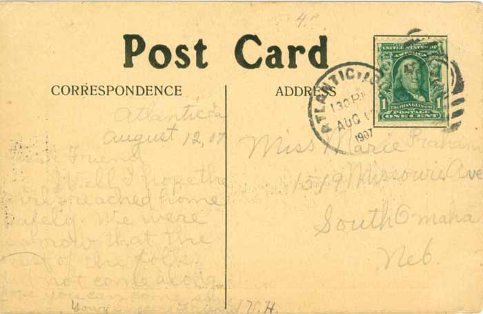 Atlantic Iowa West Side School Postcard Back