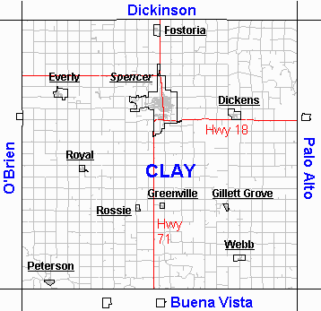 Clay County, Iowa Townships