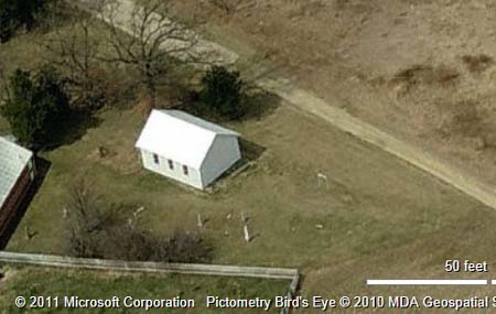 Birds-eye photo of Borcherding cemetery - from Bing maps