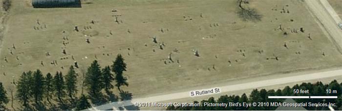 Birdseye view of the Old Garnavillo cemetery