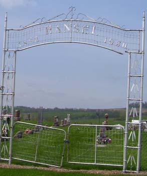 Hansel cemetery, old entry gate  - photo by Helen Jennings