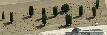 Birdseye photo of St. Patrick's cemetery - courtesy of Bing maps