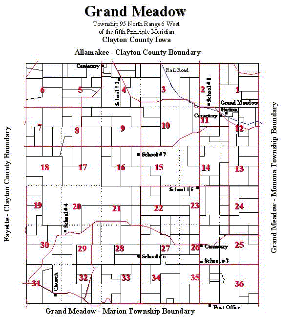 Grand Meadow twp. platmap - 1886