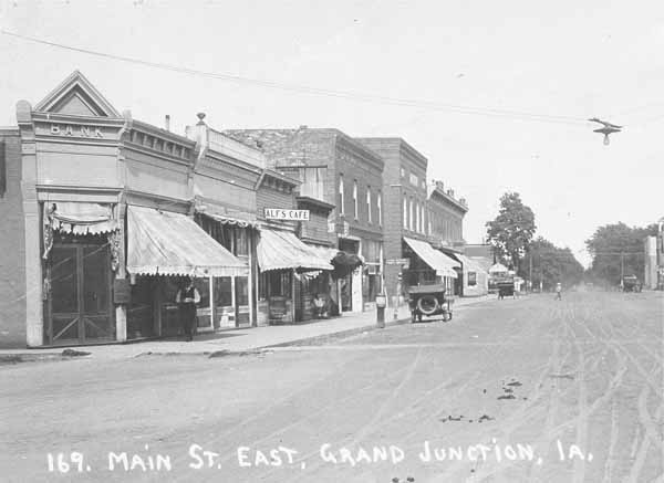 Bank and Alf's Cafe, Main Street East, Grand Junction, Iowa