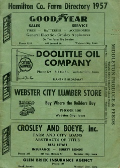 1957 Farm Directory Hamilton County Iowa