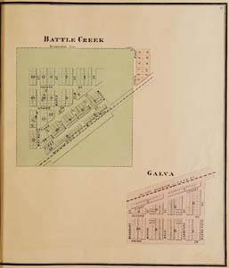 1884 map of the town of Battle Creek