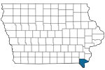 Map of Iowa Showing Counties