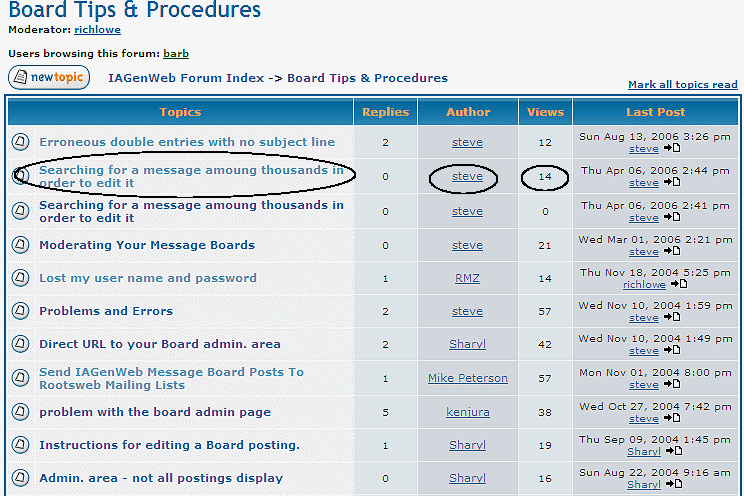 Forum Topics under Board Tips & Procedures